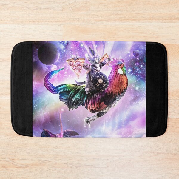 Item preview, Laser Warrior Space Cat On Chicken Eating Pizza designed and sold by SkylerJHill.