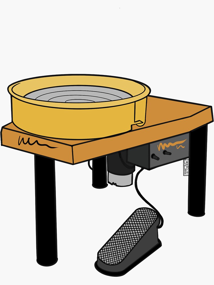 "Yellow Pottery Wheel" Sticker for Sale by ewsherbert Redbubble