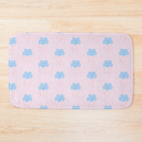 Artikelvorschau, rosa Regenwolke mit Herzen / kawaii Regenwolke entworfen und verkauft von Durhamdoodles.
