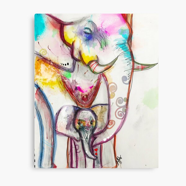 Elephants Metal Print