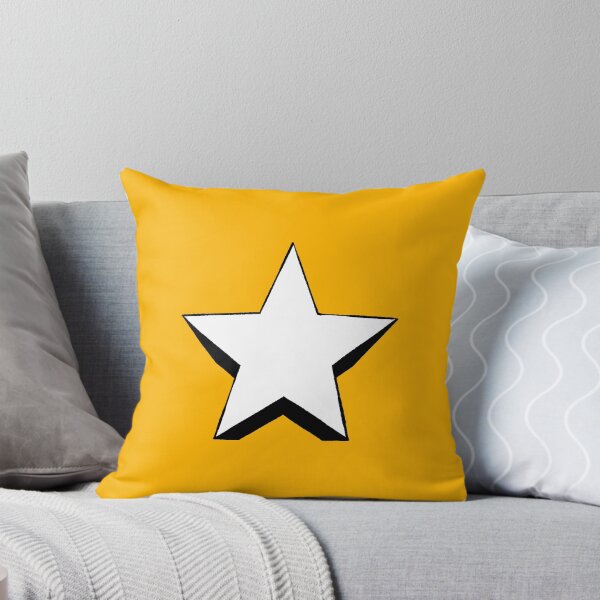 Item preview, Black and White Star on Yellow with Rough Edges designed and sold by MadoMade.