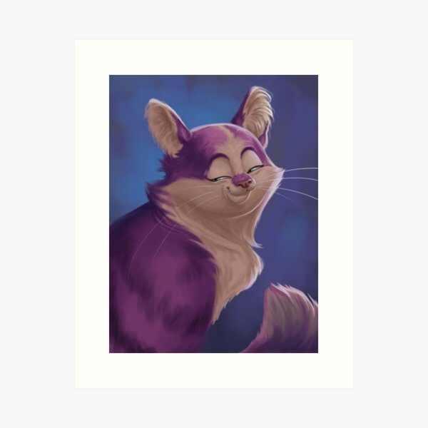 Playfully Purple Cat Art Print