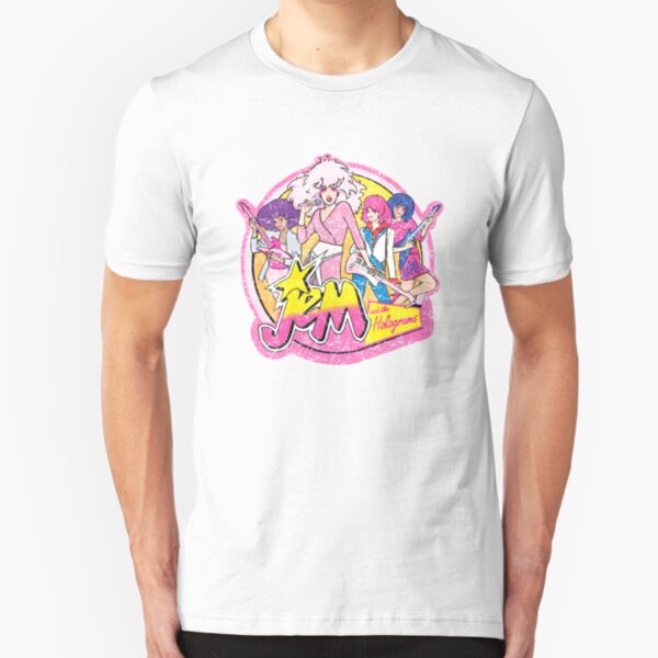 Distressed looking Jem and the Holograms 80s cartoon Slim Fit T-Shirt