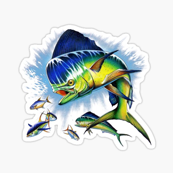 AMERICAN FLAG MAHI Mahi Dorado Dolphin fish fishing sticker decal $5.99 -  PicClick