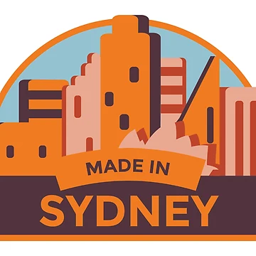 Artwork thumbnail, Made In Sydney Sticker by RajaGraphica