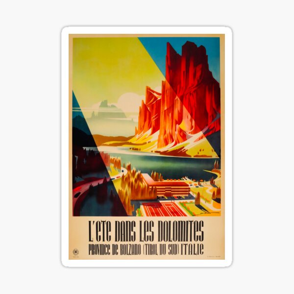 Item preview, Ete dans les Dolomites vintage travel poster designed and sold by stickart-marek.