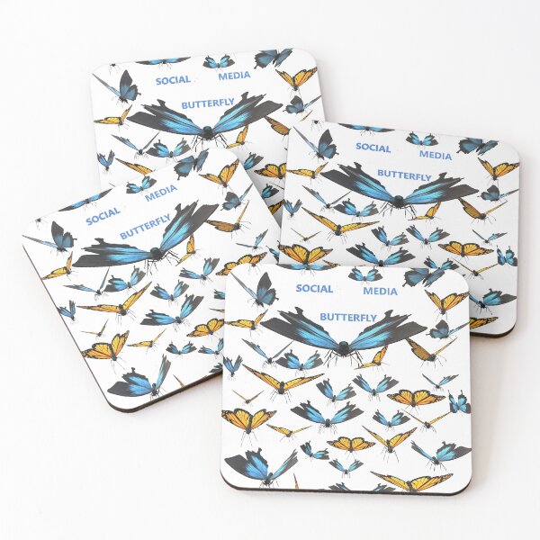 Item preview, Social Media Butterfly Blue and Yellow Butterflies designed and sold by DesignsByMuriel.