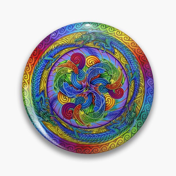 Item preview, Psychedelic Dragons Rainbow Mandala designed and sold by Rebecca Wang.