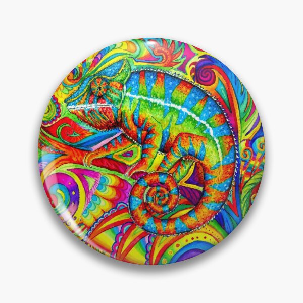 Item preview, Psychedelizard Psychedelic Chameleon Colorful Rainbow Lizard designed and sold by Rebecca Wang.