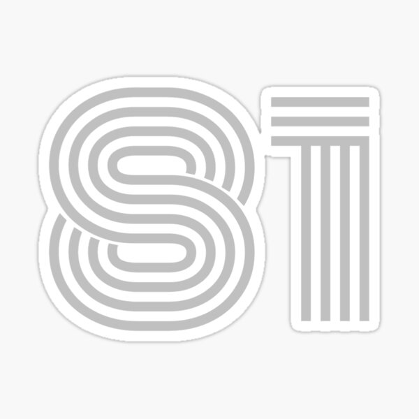 Linear Number 81 Sticker