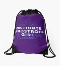 Jane Austen: "Obstinate Headstrong Girl" Drawstring Bag