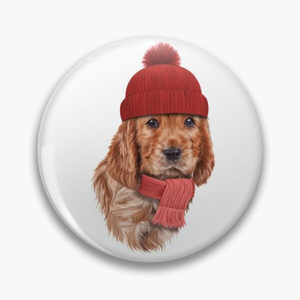 Artikelvorschau, Zeichnender Hund Englischer Cocker Spaniel mit Mütze und Schal entworfen und verkauft von bonidog.