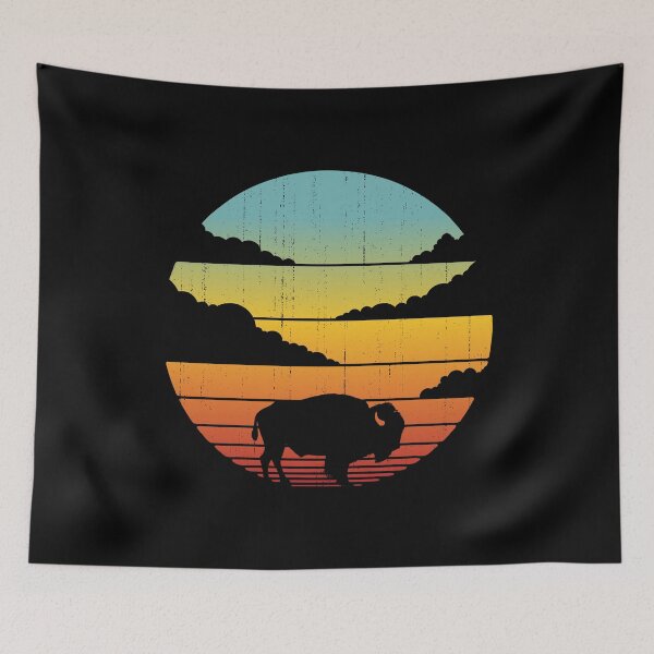 Item preview, Bison Retro Sunset Vintage 60s 70s Shirt for Men Women Boys Girls Kids Animal Lovers Gift designed and sold by LiqueGifts.