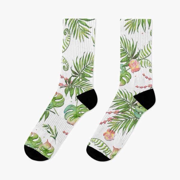 Item preview, Tropical Palm with Coral Flowers Pattern  designed and sold by MaplewoodMerch.