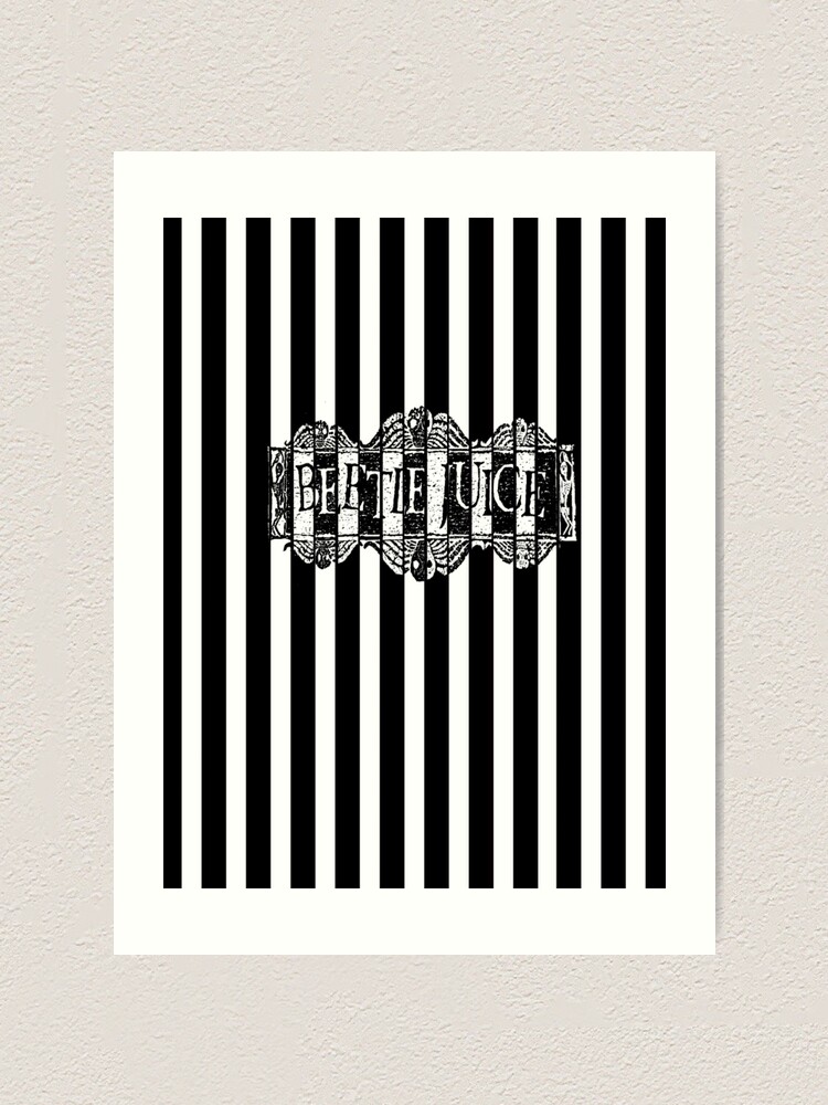 black and white beetlejuice wallpaper art print by faerendipity redbubble redbubble