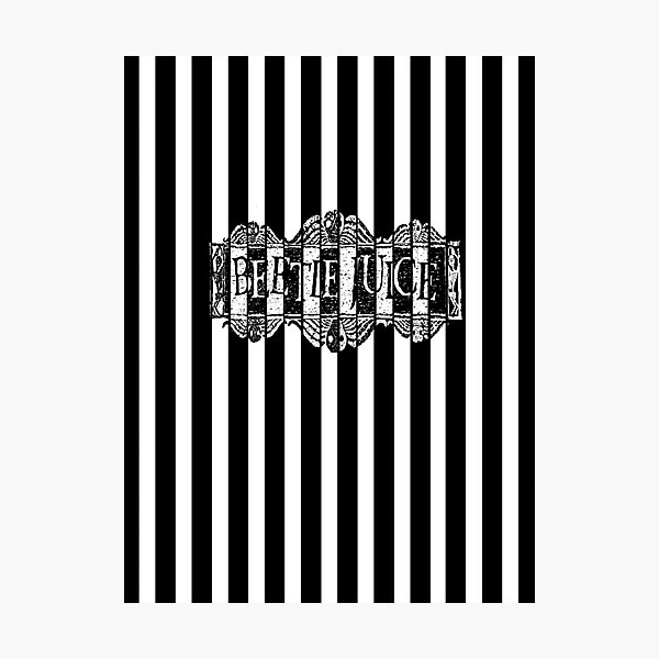 black and white beetlejuice wallpaper photographic print by faerendipity redbubble redbubble