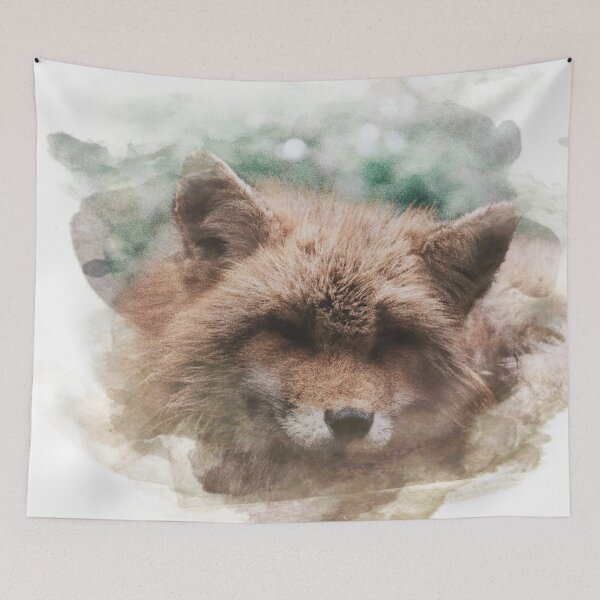 Item preview, Watercolor of a Napping Fox designed and sold by Alyxandre.
