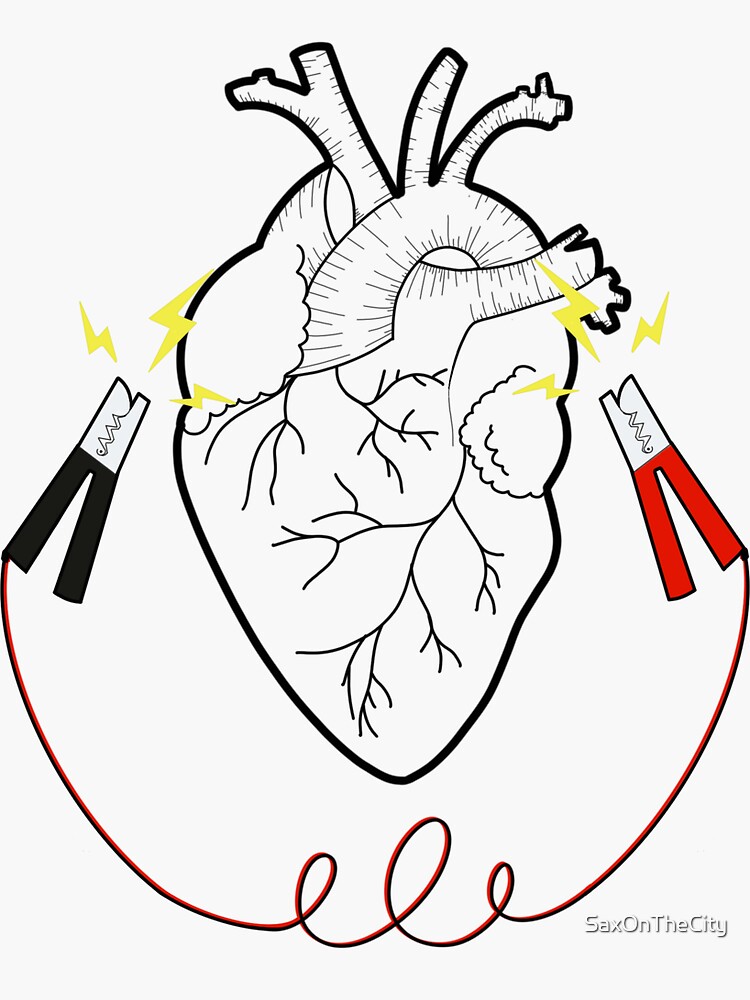 "Electric Heart Transparent" Sticker for Sale by SaxOnTheCity Redbubble