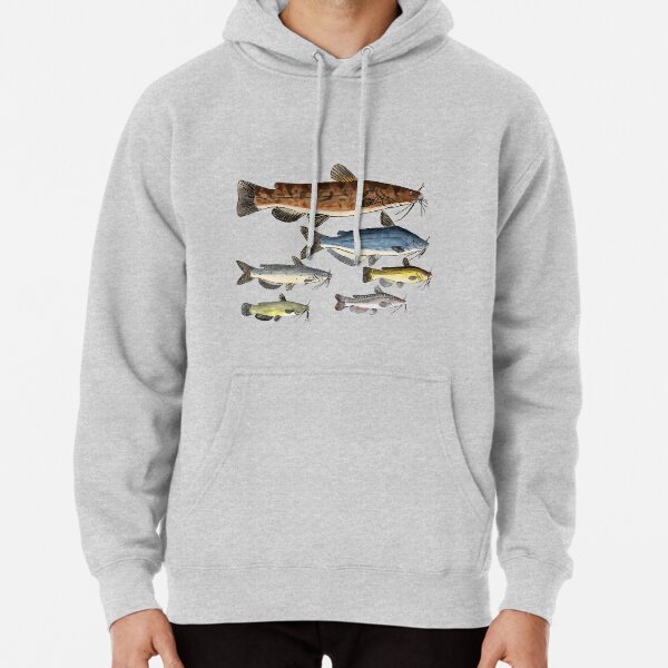 Men's Zip Up Fishing Hoodie, Catfish Fishing Sweatshirt