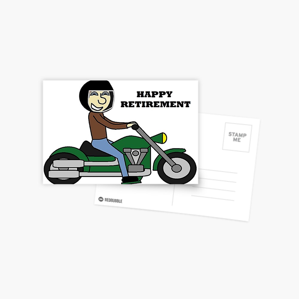 Carte De Vœux Bonne Retraite Moto Par Oceansidecards Redbubble