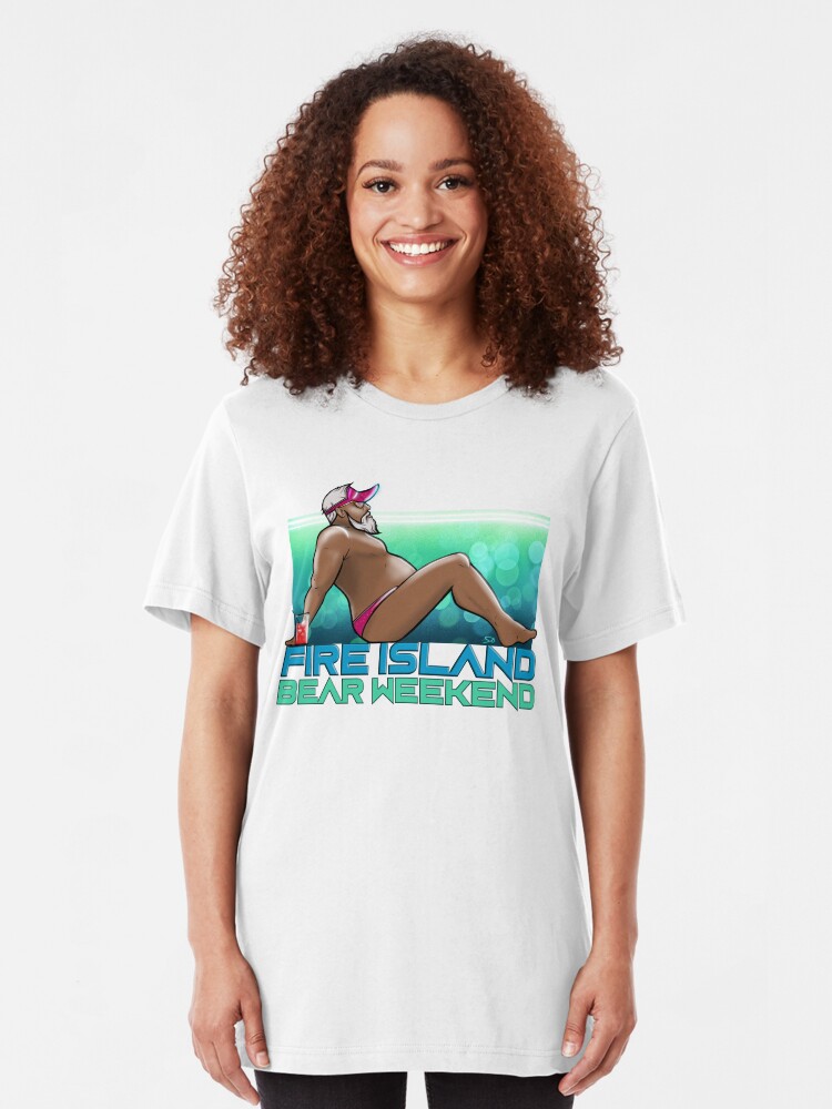 Alternate view of FIRE ISLAND BEAR WEEKEND 2020 (Chilling) Slim Fit T-Shirt