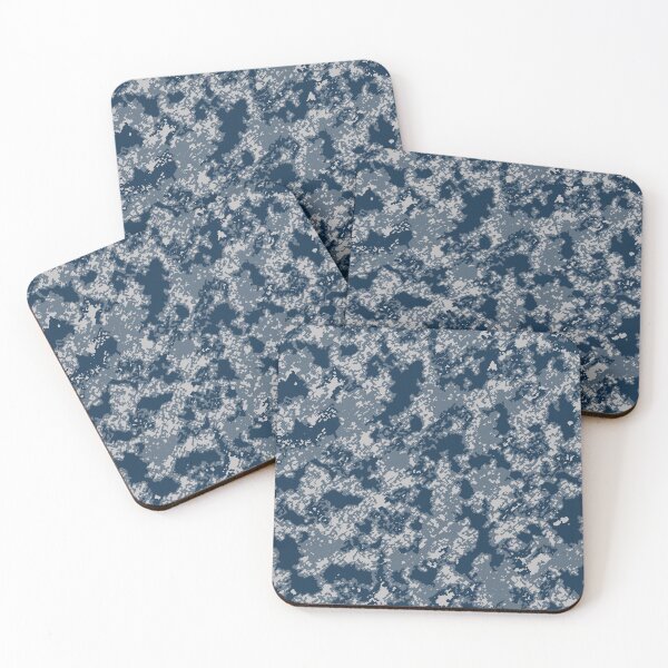 Item preview, Winter Camouflage Poster Edges Patterns in Blue Shades designed and sold by ShopieHome.
