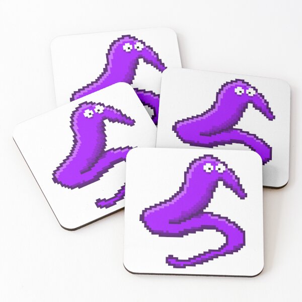 Item preview, Purple Fuzzy Worm On A String Meme Pixel Art designed and sold by Good-Find.