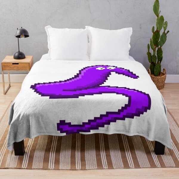 Item preview, Purple Fuzzy Worm On A String Meme Pixel Art designed and sold by Good-Find.