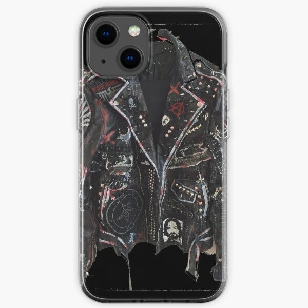 Fashionable leather jacket of hippies or punk iPhone Soft Case