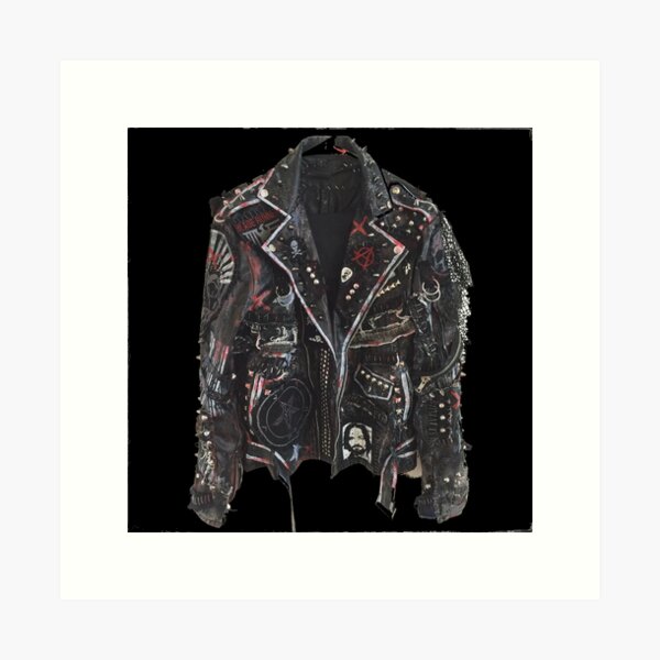Fashionable leather jacket of hippies or punk Art Print
