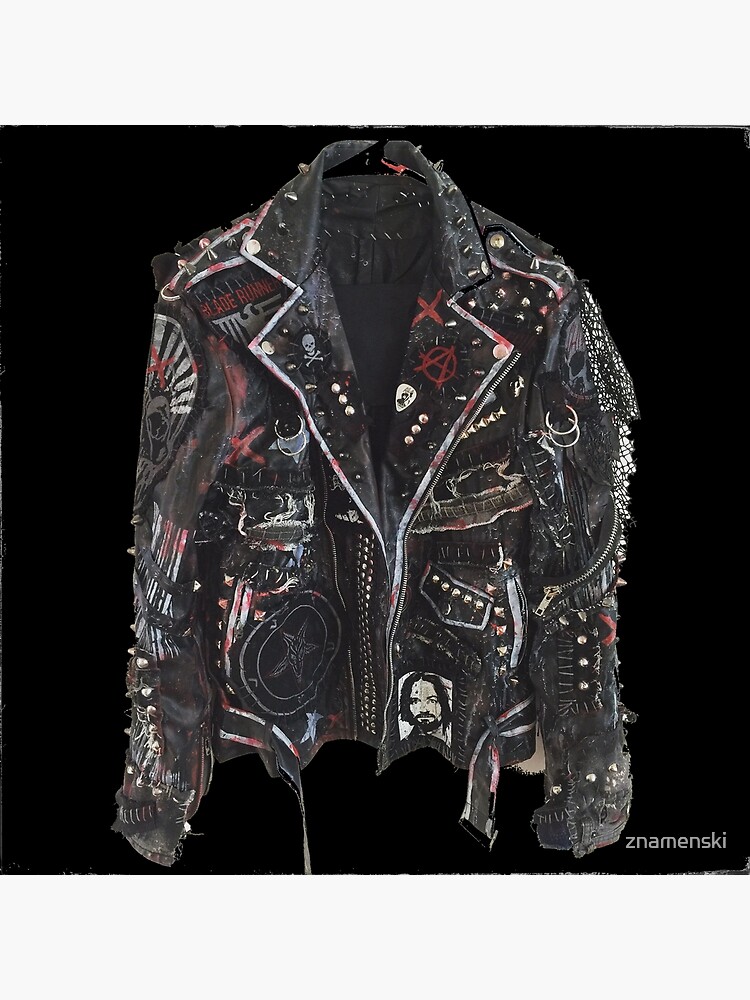 Fashionable leather jacket of hippies or punk by znamenski