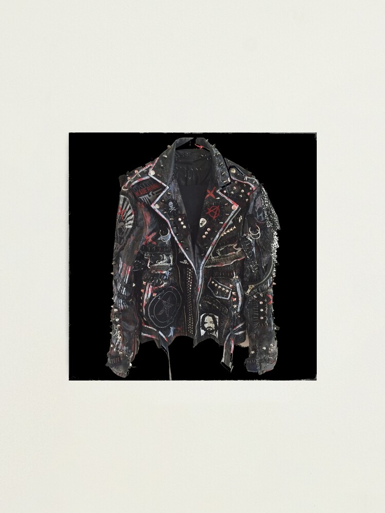 Alternate view of Fashionable leather jacket of hippies or punk Photographic Print