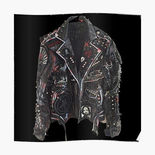 Fashionable leather jacket of hippies or punk Poster