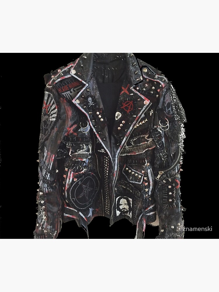 Fashionable leather jacket of hippies or punk by znamenski