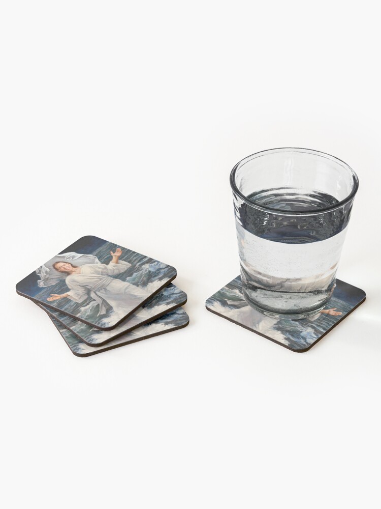 Alternate view of Nicolas Cage walking on water Coasters (Set of 4)