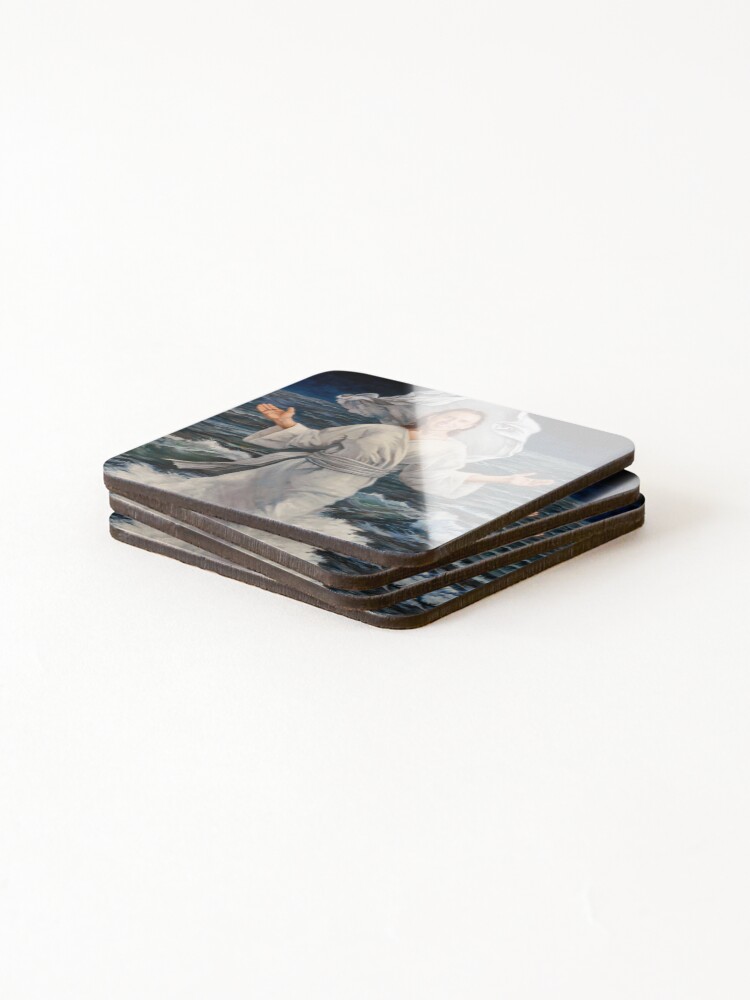 Alternate view of Nicolas Cage walking on water Coasters (Set of 4)