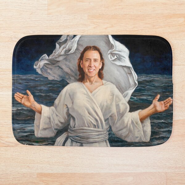 Nicolas Cage walking on water Bath Mat