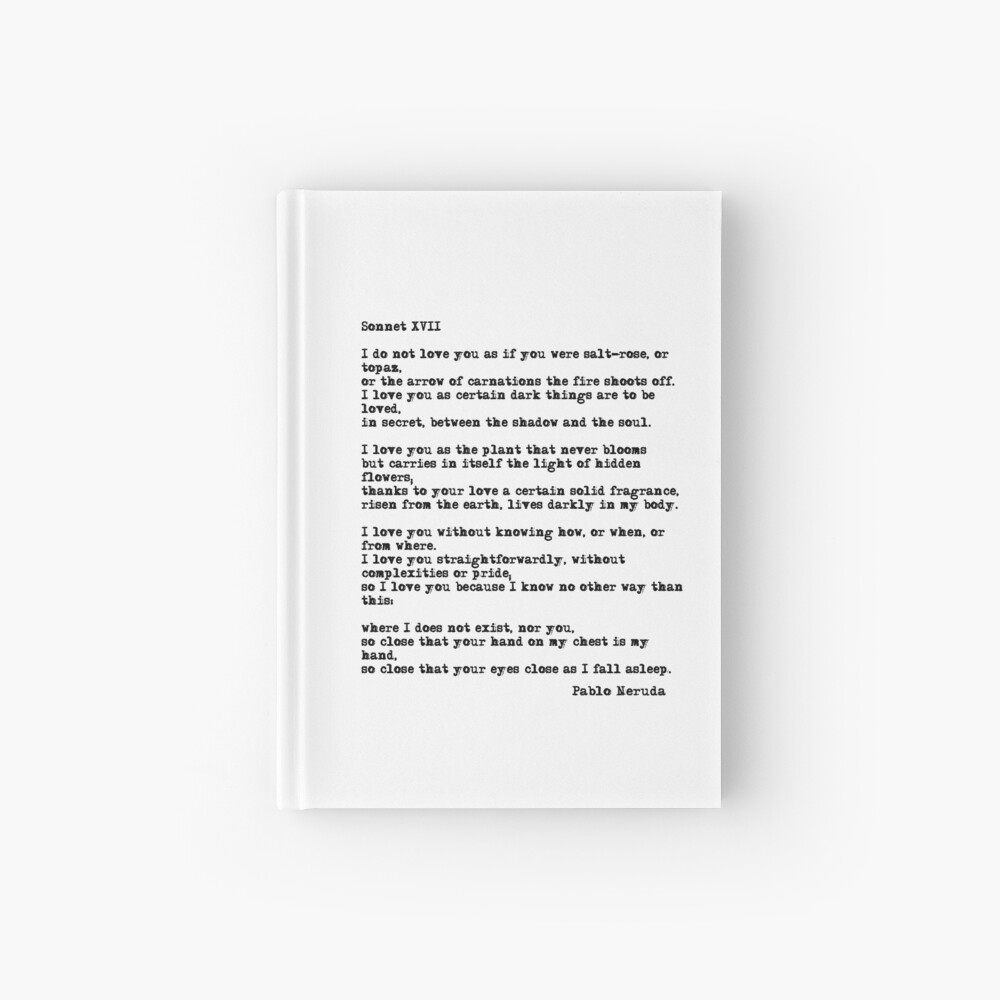 Sticker Sonnet Xvii Pablo Neruda Par Quotemedesign Redbubble