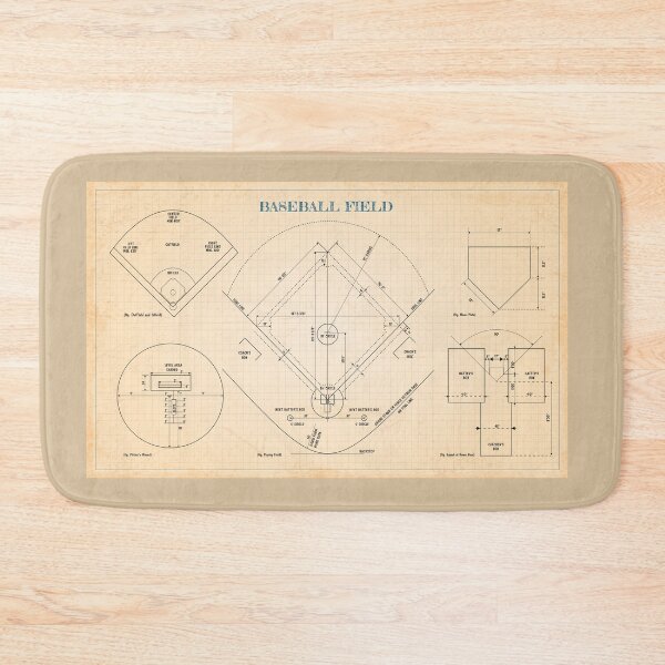 Item preview, Baseball Field (Old blue grid) - English designed and sold by BGALAXY.