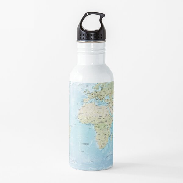 Physical Map of the World 2015 Water Bottle