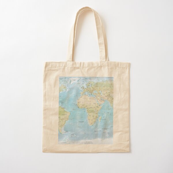 Physical Map of the World 2015 Cotton Tote Bag
