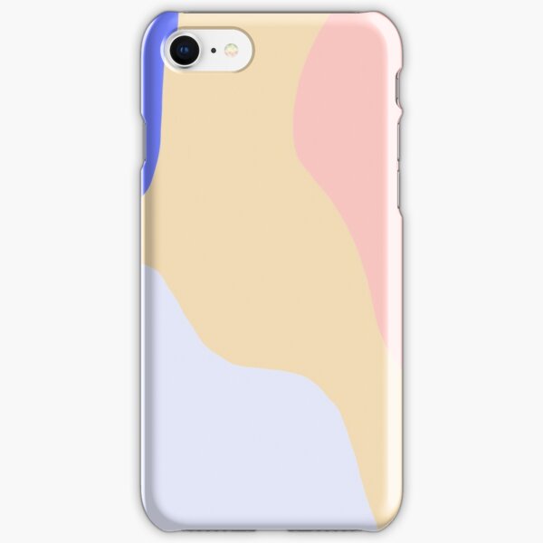 abstract art with soft melty trippy pastel shapes, geometric, light pink, tan, blue, light blue, dark blue modern, sleek iPhone Snap Case