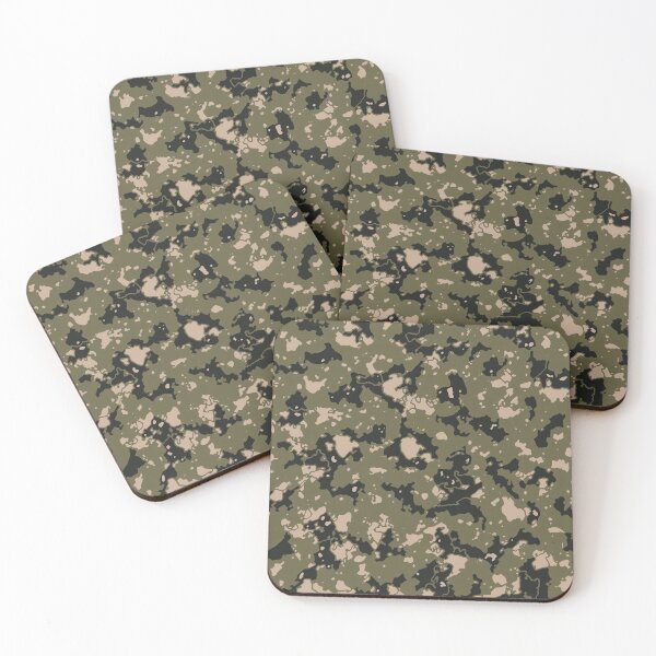 Item preview, Military Camouflage Distorted Glass Canvas Patterns in Green, Beige and Black designed and sold by ShopieHome.