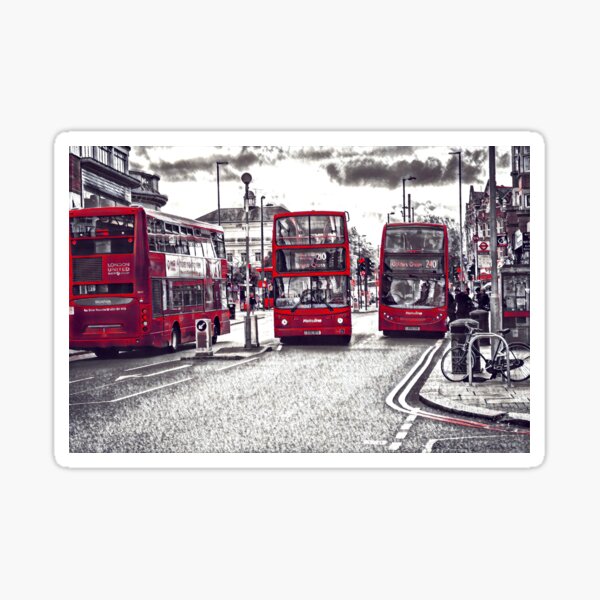 Octopus riding a double decker red bus in the city Magnet for