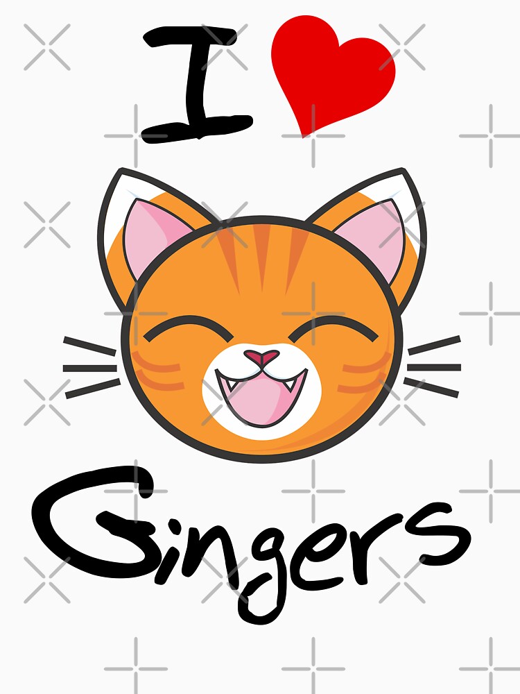 I Love Gingers Slogan | Happy Smiling Cute Cat White by Art-by-ANS