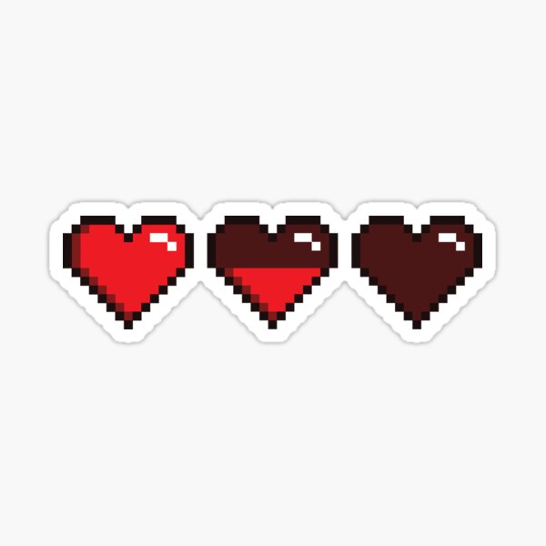 Pixelated hearts Sticker