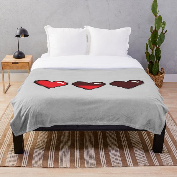 Pixelated hearts Throw Blanket