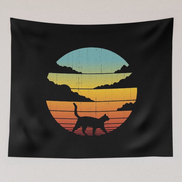 Item preview, Cat Retro Sunset Vintage 60s 70s Shirt for Men Women Boys Girls Kids Animal Lovers Gift designed and sold by LiqueGifts.