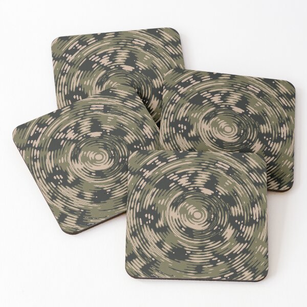 Item preview, Military Camouflage Circles Sketch Patterns in Green, Beige and Black designed and sold by ShopieHome.