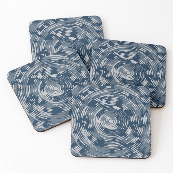 Item preview, Winter Camouflage Circles Sketch Patterns in Blue Shades designed and sold by ShopieHome.